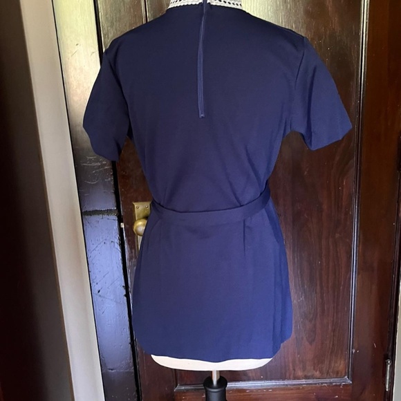 60’s/ 70’s VTG Belted New Fashion Creation Lace Detail Tunic Gogo Mini Dress - Picture 6 of 9